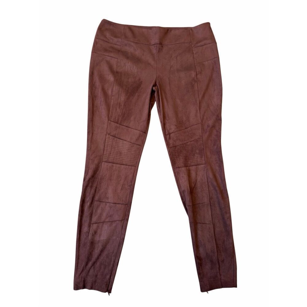 Sundance Pants Faux Suede Luxe Dreams Moto Casual Brown size 14